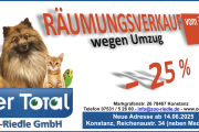 Räumungsverkauf wegen Umzug